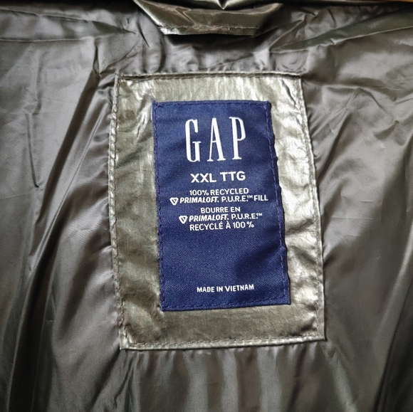NWT Women's GAP Dark Olive Big Puff Primaloft Cropped Oversized Jacket ~ XXL - Picture 13 of 16
